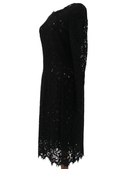 Excellent Ralph Lauren Black Lace Dresses Size L Floral Design