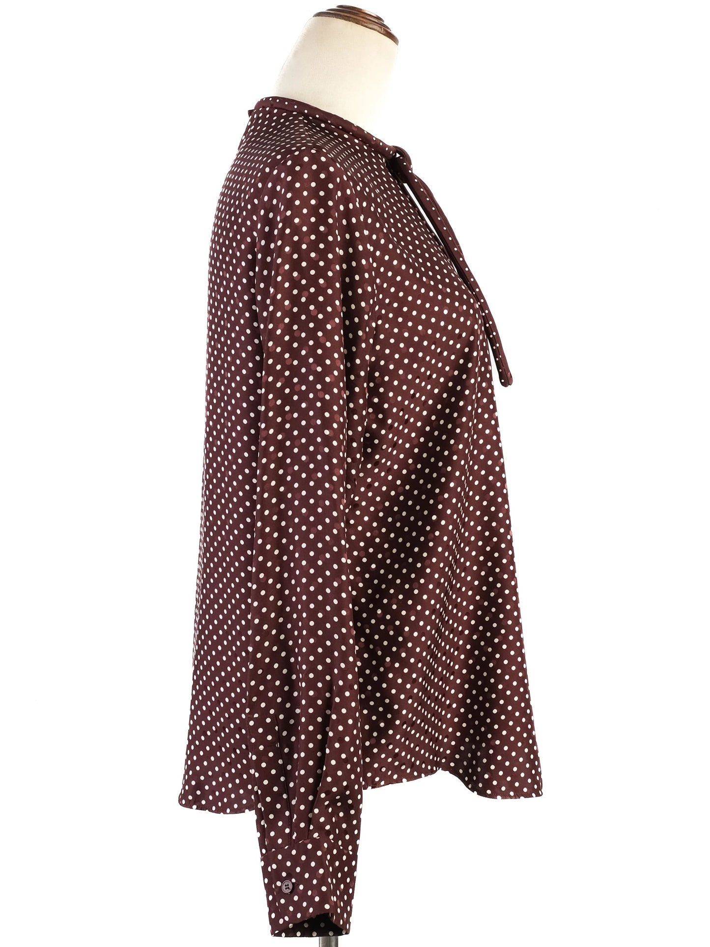 excellent chloe purple silk blouse m with tie detail