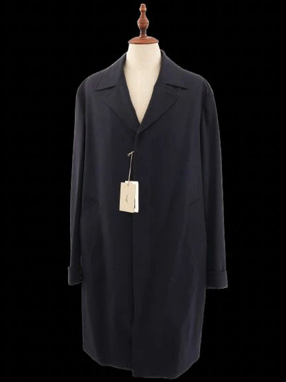 NEW BRIONI Dark Blue Wool Overcoat Size XL for Men