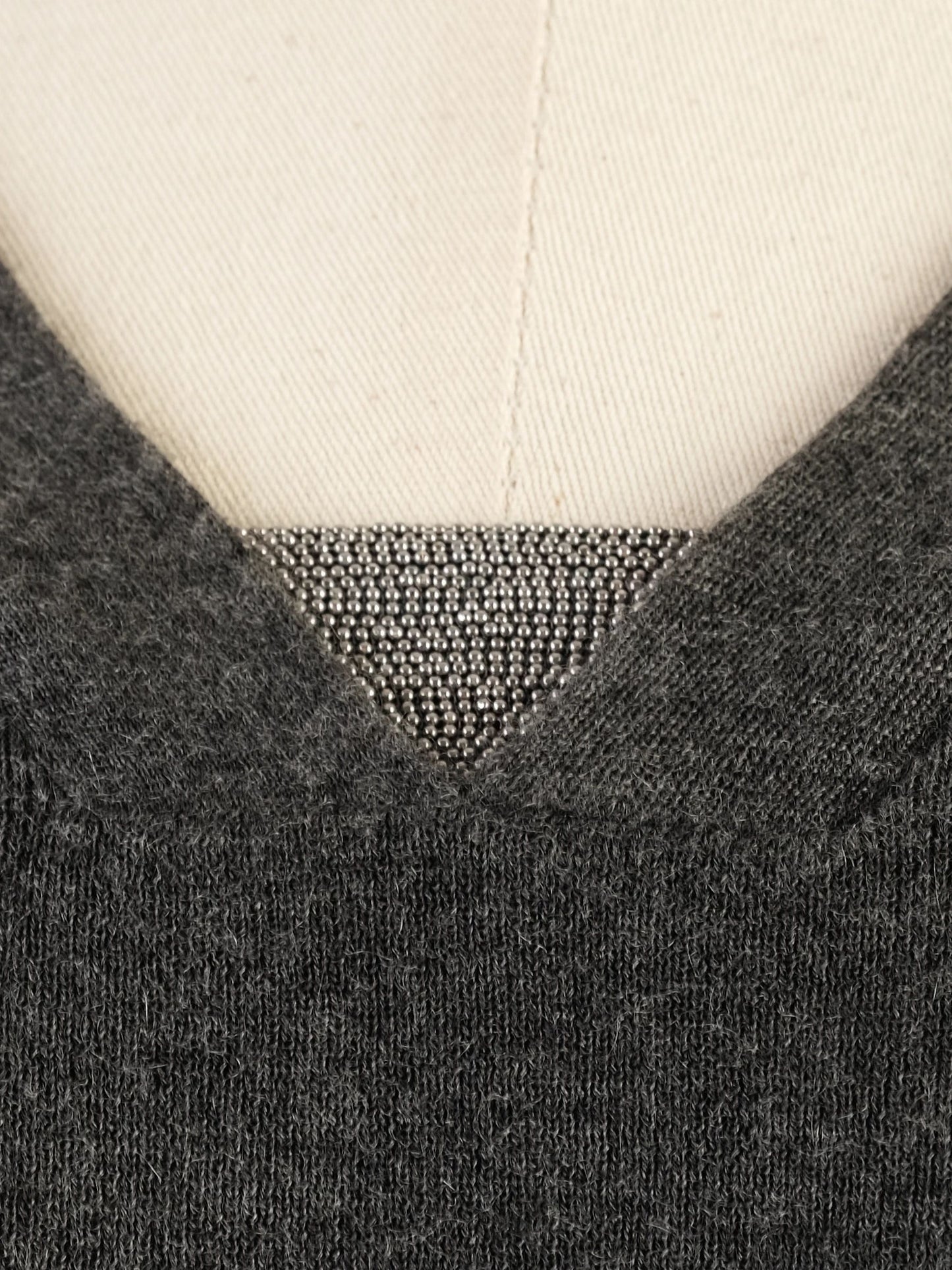 average brunello cucinelli gray silk v-neck sweater size s