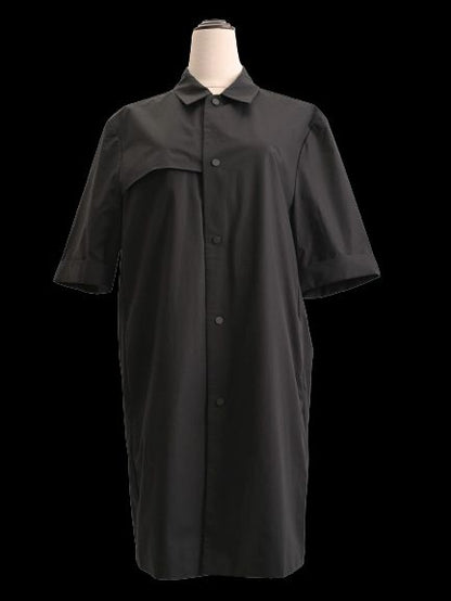 NEW Cos Black Cotton Coat Short Sleeves Size XXL