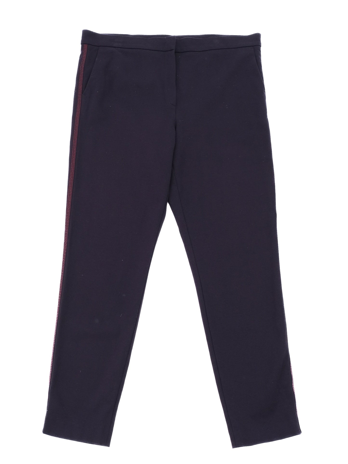excellent escada sport blue viscose pants with red side stripes xl