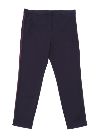 Excellent Escada Sport Blue Viscose Pants with Red Side Stripes XL