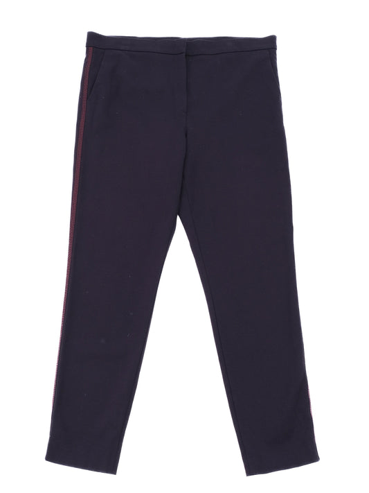 Excellent Escada Sport Blue Viscose Pants with Red Side Stripes XL