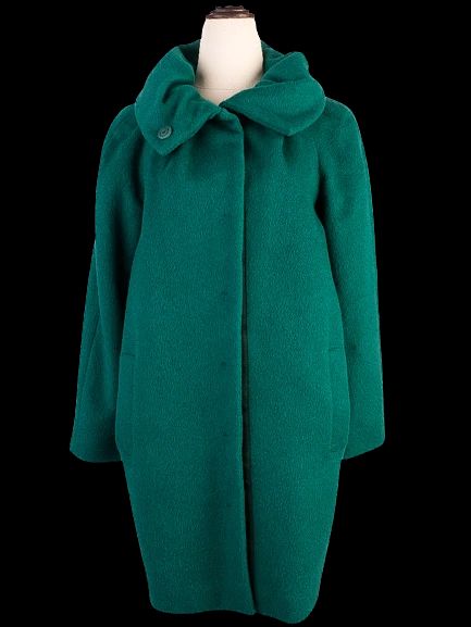 excellent max&co green wool coat size s with large collar