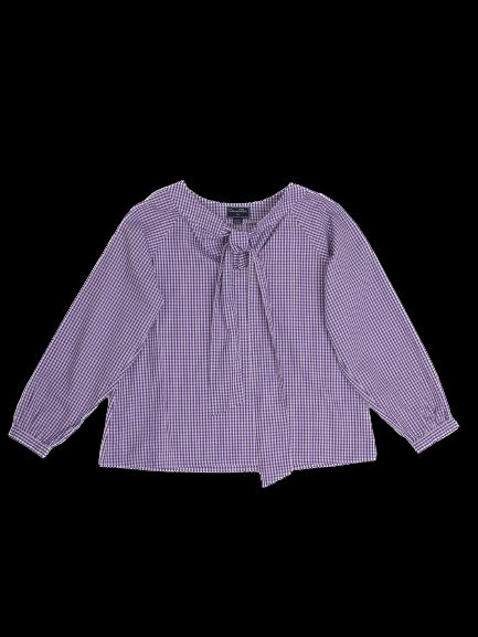 excellent oscar de la renta blouse for kids size 12 purple checkered