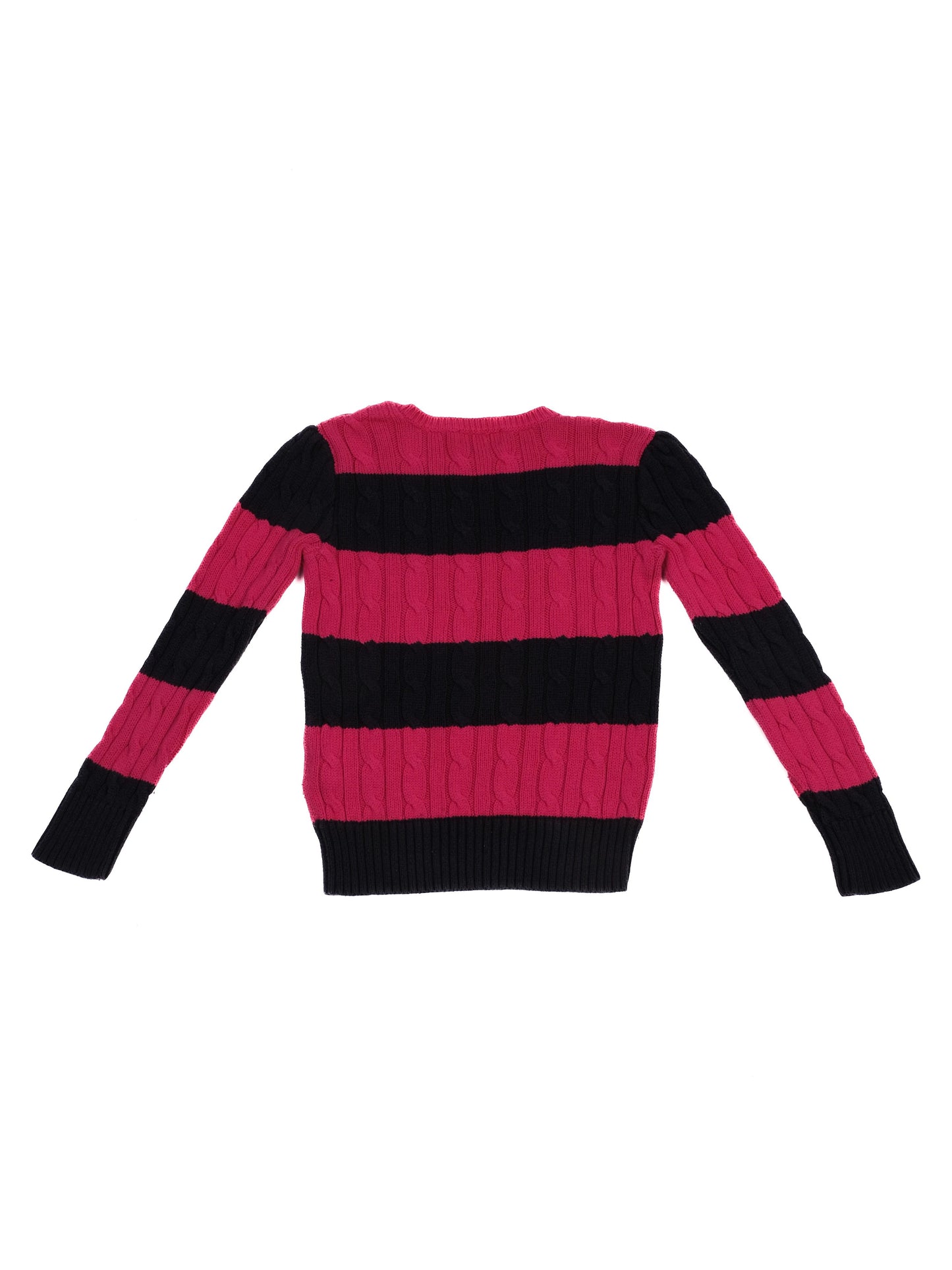 excellent ralph lauren pink cable-knit wool sweater size 6 for kids