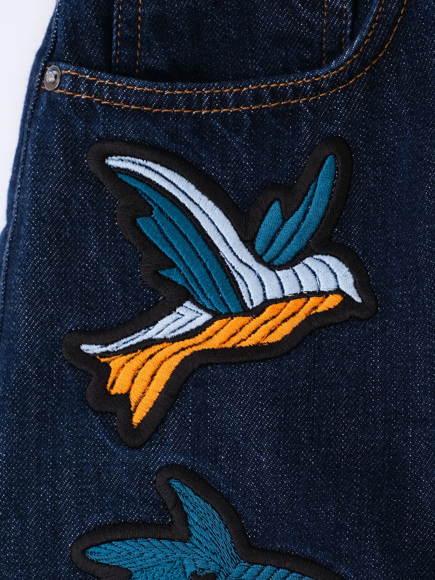 victoria beckham denim skirt blue size l with embroidery