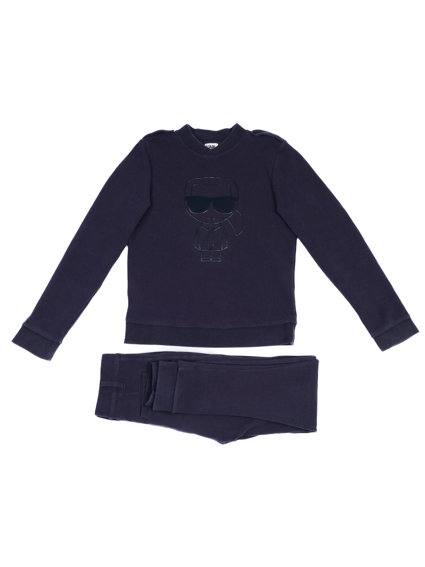 excellent karl lagerfeld kids blue sweatshirt & pants set size 12