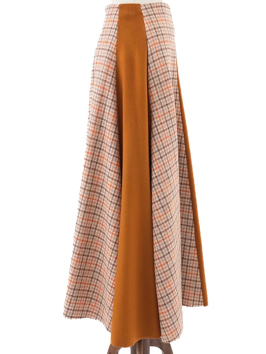 excellent golden goose wool plaid long skirt size xs