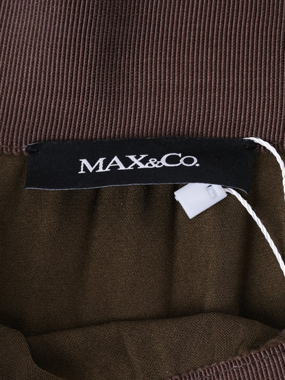 Excellent MAX&Co. Green Pleated Skirt Faux Leather Size N/A