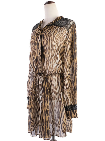 Roberto Cavalli Silk Animal Print Dress Size M Excellent Condition