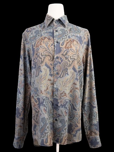 etro long-sleeved button-up shirt paisley pattern excellent condition