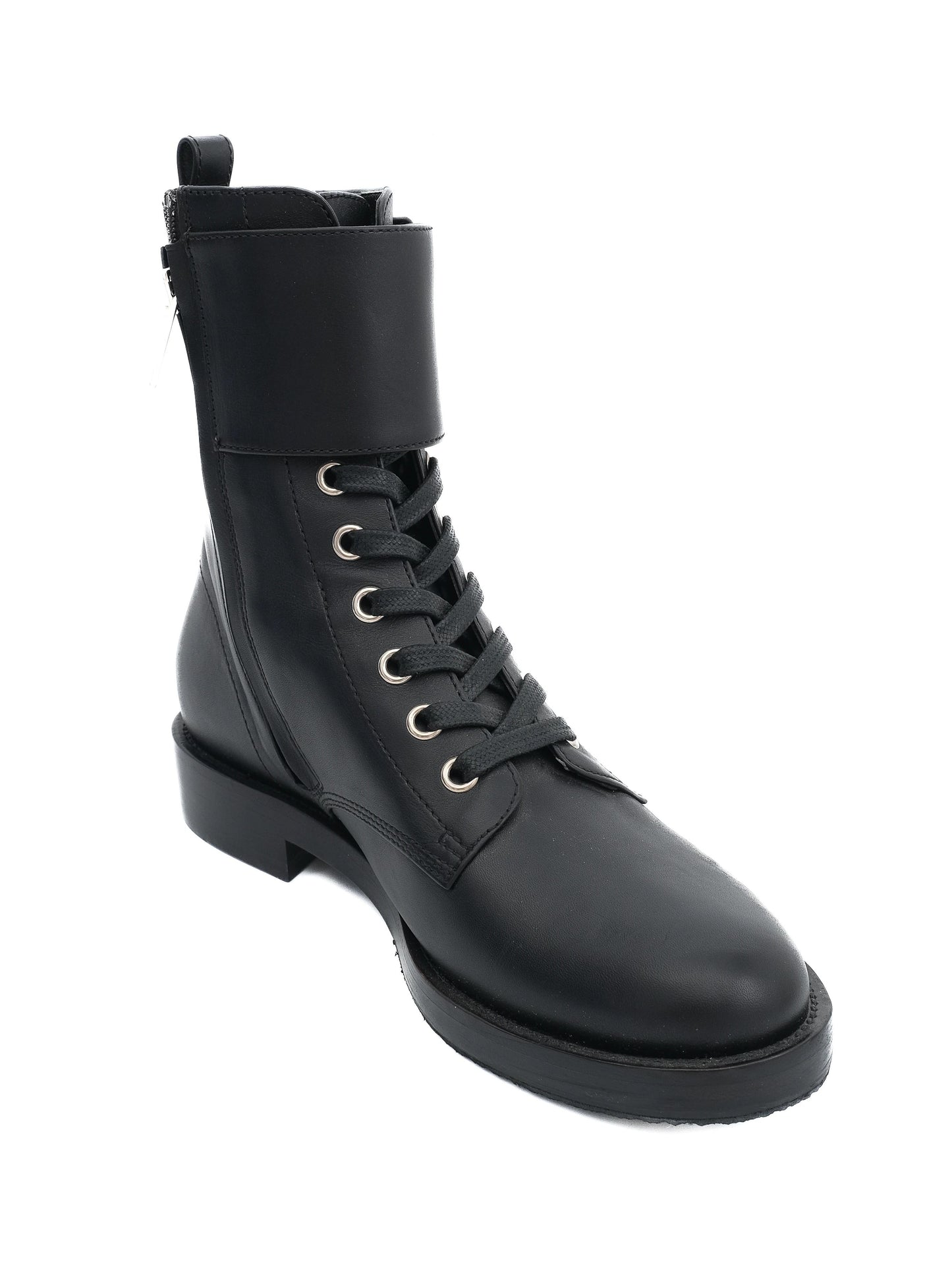 perfect gianvito rossi black leather lace-up boots size 35