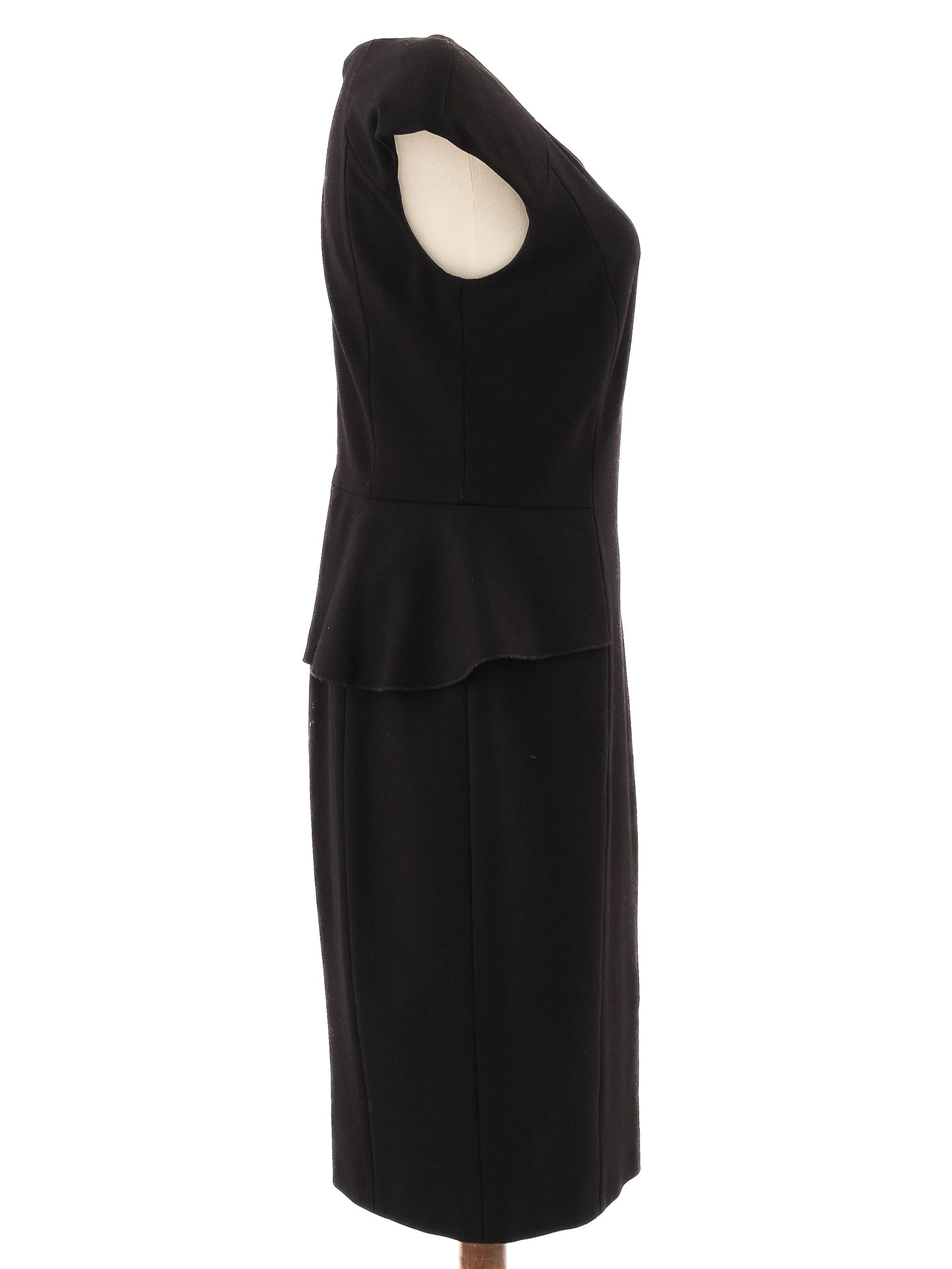 excellent marella black cocktail dress size m peplum cap sleeves