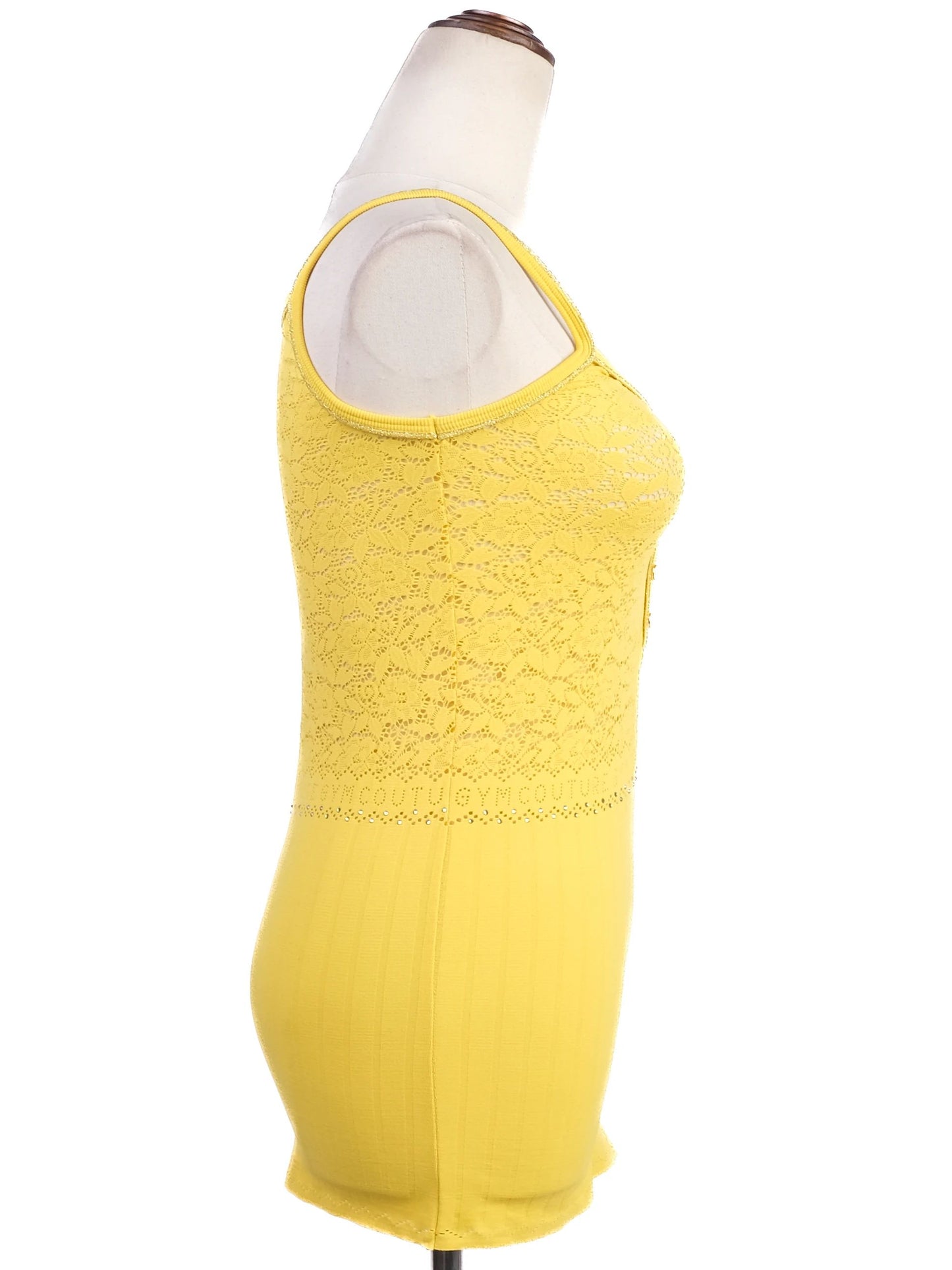 excellent vdp yellow lace camisole top size m women