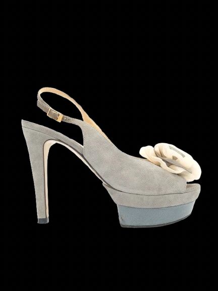 excellent giorgio fabiani blue leather high-heeled shoes size 37