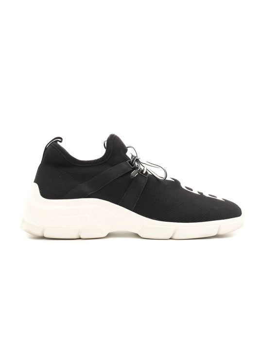 Excellent Prada Black Textile Sneakers Size 37 with White Soles