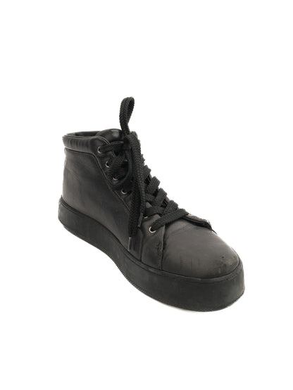 Excellent Max Mara Black Leather Sneakers Size 36.5 Women's