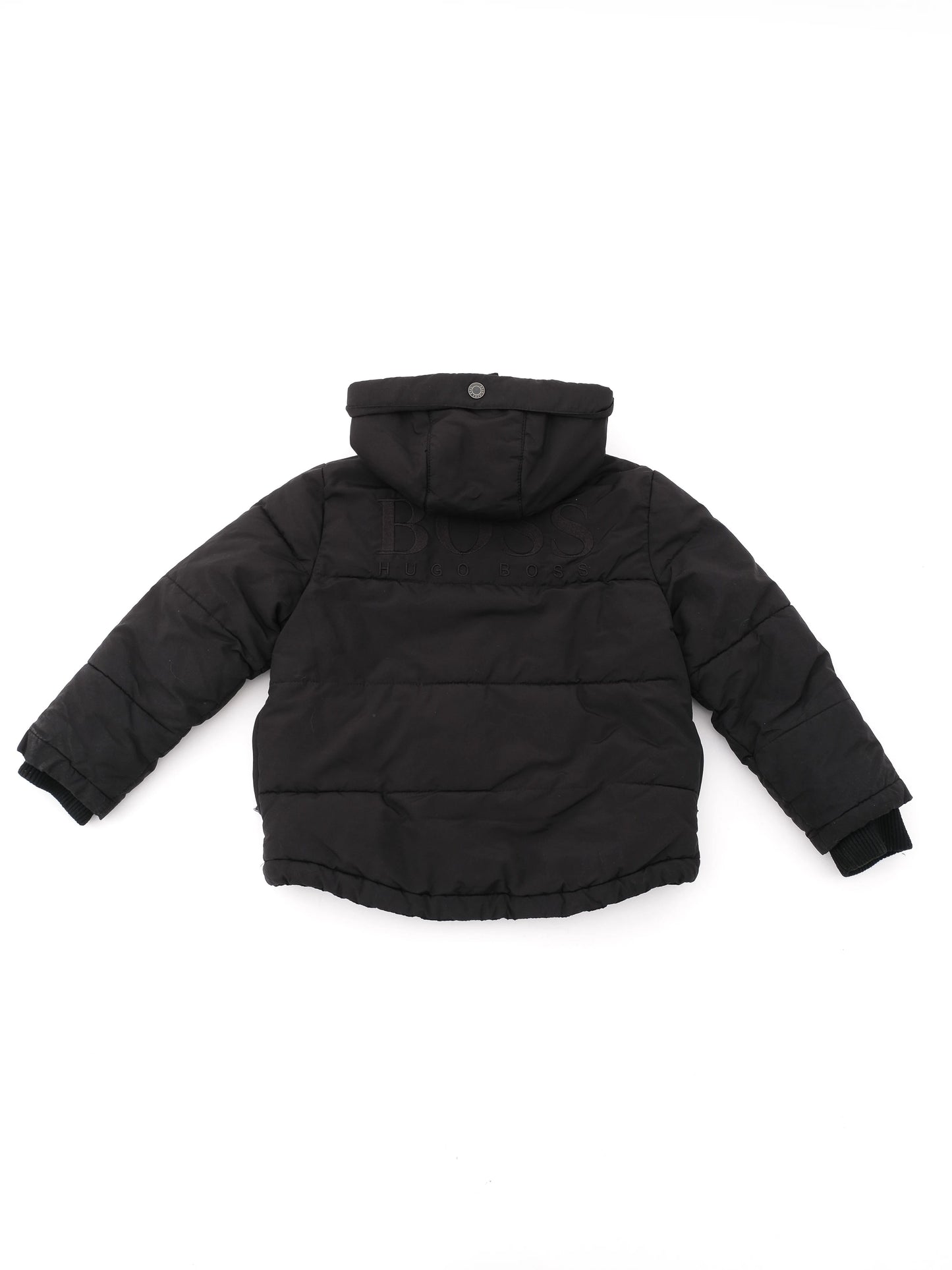 excellent hugo boss black padded jacket with hood for kids size 5