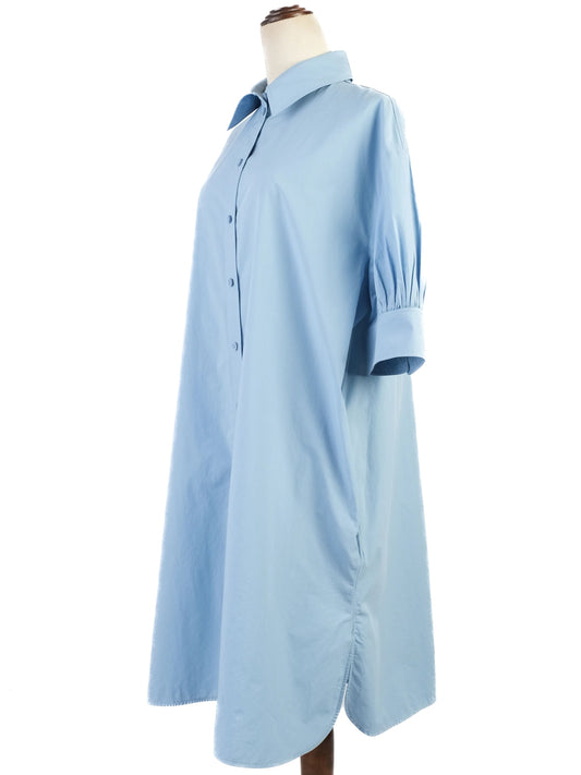 Excellent Cos Light Blue Cotton Button-Down Shirt Dress Size M