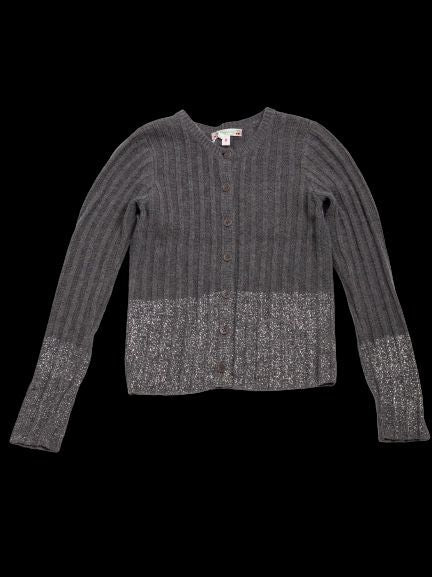 good bonpoint gray angora wool cardigan size 10 for kids