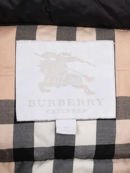 Excellent Burberry Children Black Quilted Hooded Vest for Kids