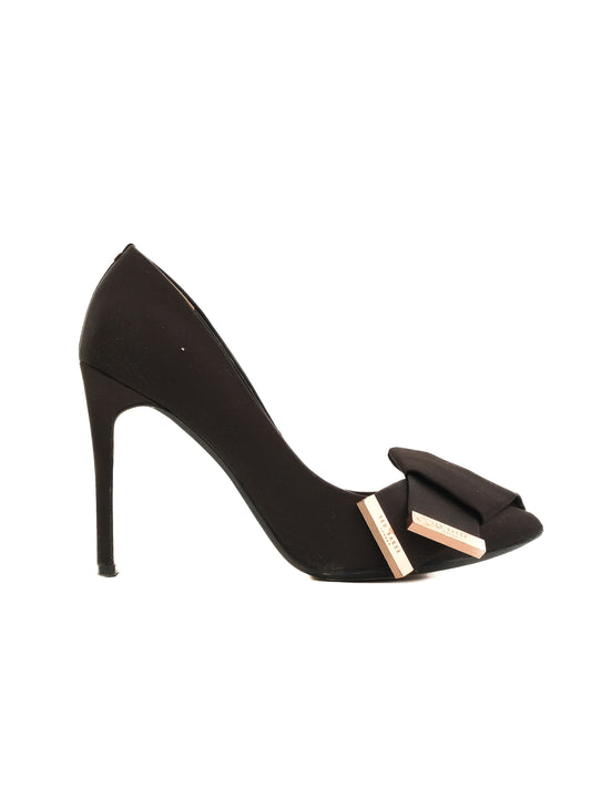 Ted Baker Women's Black High-Heeled Shoes Size 38 with Bow Detail