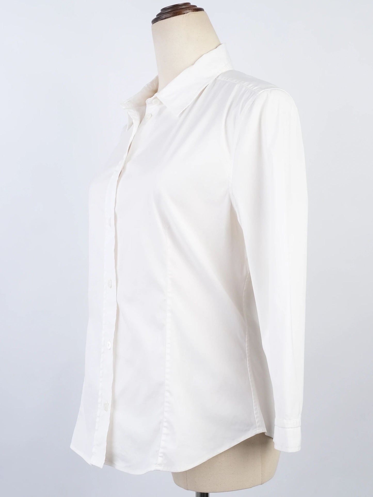 excellent prada white nylon button-up shirt size l for women