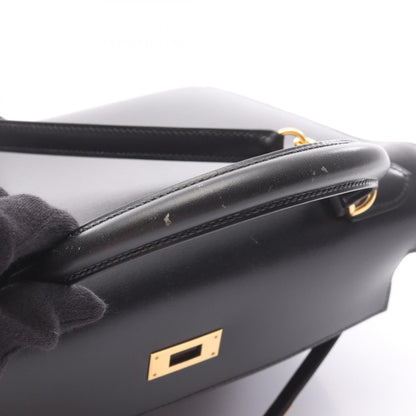 Hermes Kelly 32 Handbag Black Box Calfskin Calfskin (cowhide)