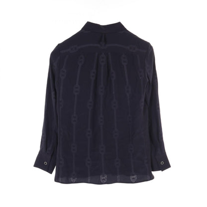 Hermes Chne Dunkel Other Tops Navy Silk 3e 0609dv