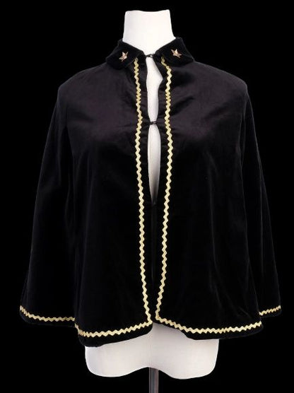 Gucci Kids Black Velvet Cape with Gold Detailing Size 6