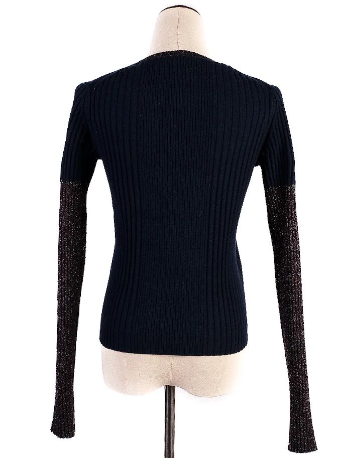 kenzo blue long sleeve ribbed sweater women size l excellent