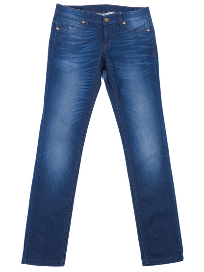 Excellent Gucci Blue Denim Jeans Size S with Embroidered Design