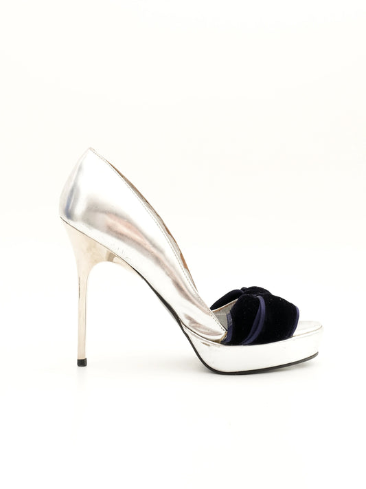Good Bruno Frisoni Gray Leather High-Heeled Shoes Size 36