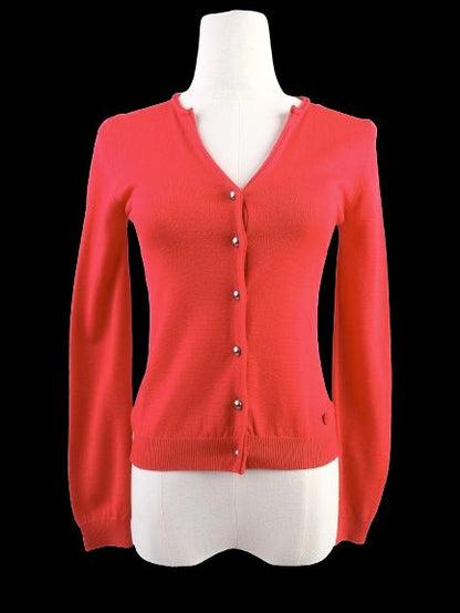 EXCELLENT Moschino Red Wool Cardigan Sweater Size S