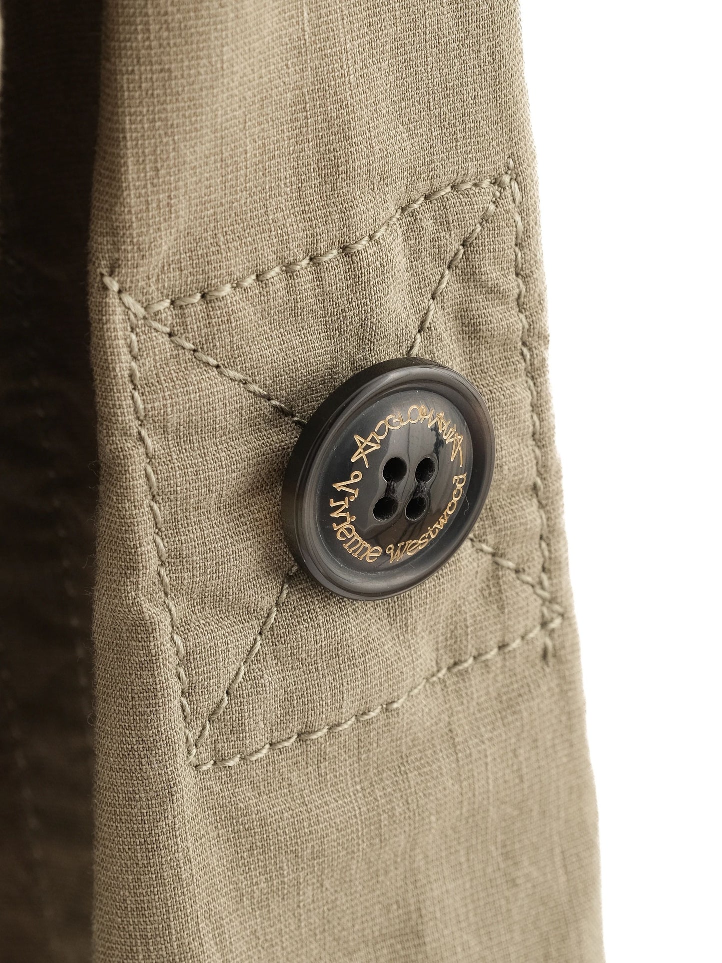 excellent vivienne westwood khaki trench coat size s women viscose