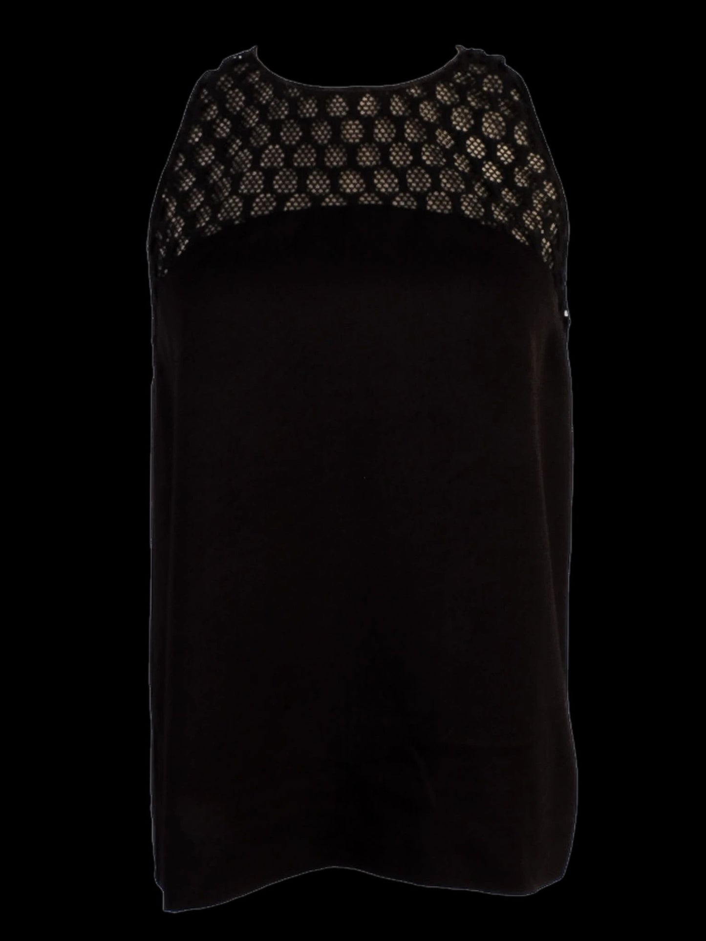 excellent maje black sleeveless top size s with lace detail