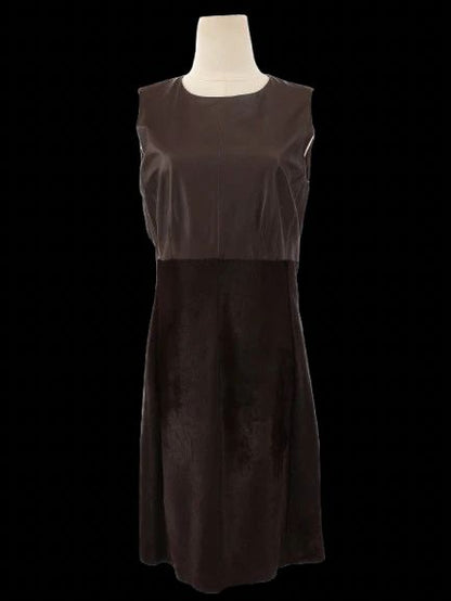 Max Mara Excellent Condition Orange Leather Dress Size L