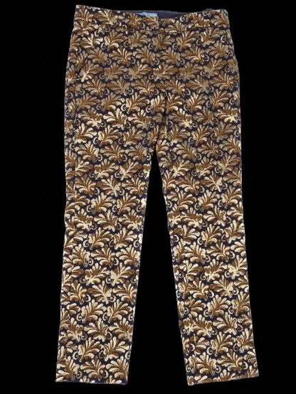 Excellent Prada Floral Patterned Silk Pants Size 40 Made in Italy