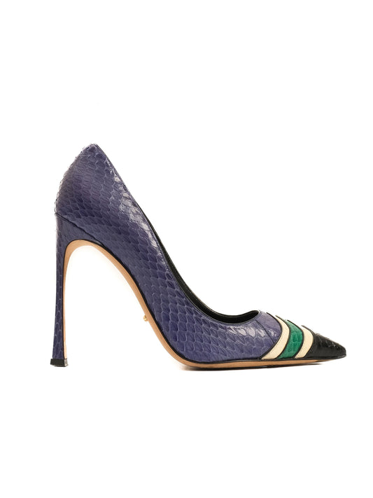 Sergio Rossi Blue Leather High-Heeled Shoes Size N/A - Excellent Condition