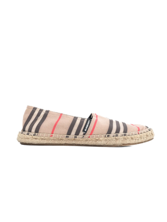 Excellent Burberry Striped Espadrilles Women Combined Textile Size N/A