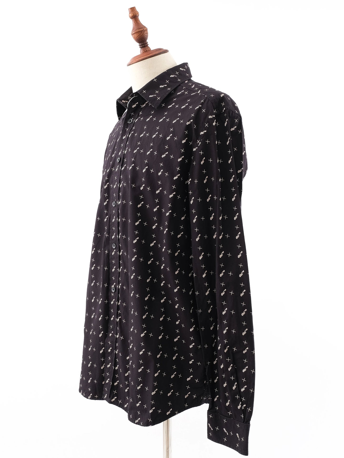 excellent diesel black cotton long-sleeved shirt size xl