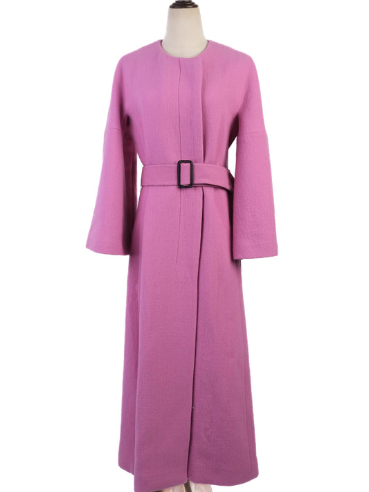 NEW Mantu Pink Wool Coat with Belt Size M