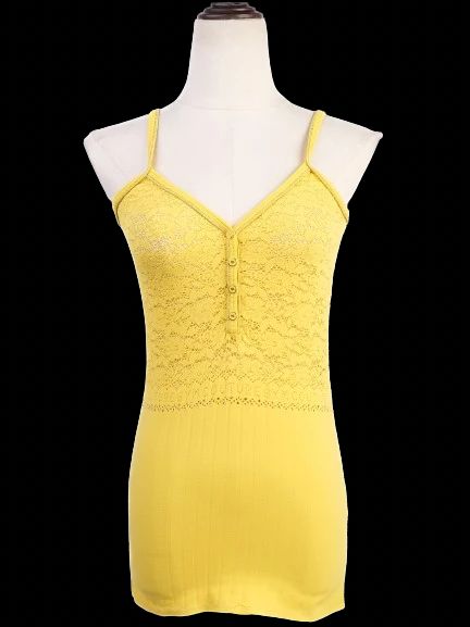 excellent vdp yellow lace camisole top size m women
