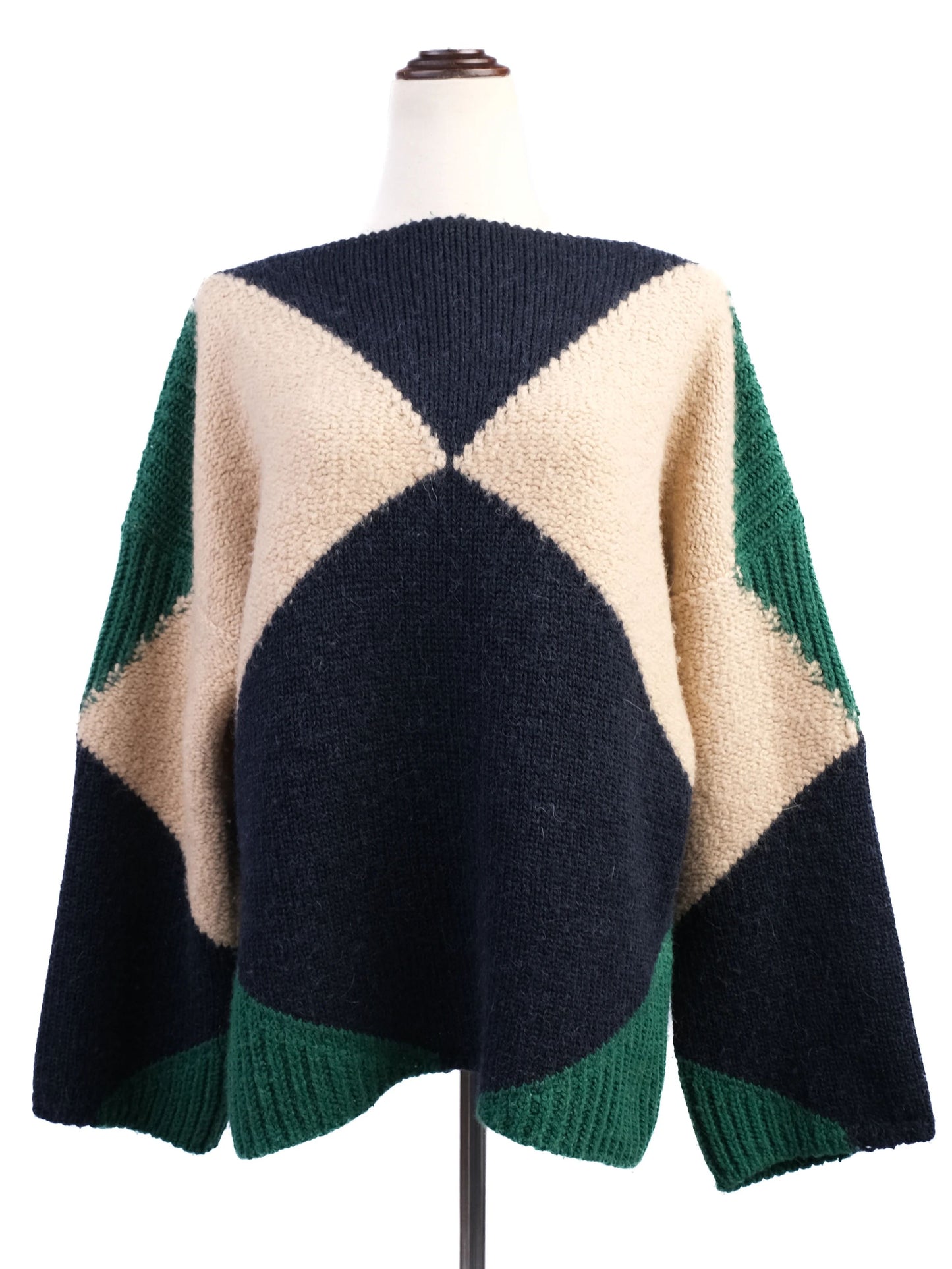 excellent stella mccartney knitted sweater m wool geometric pattern