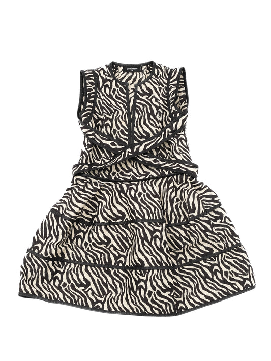 Excellent Dsquared2 Sleeveless Dress Zebra Print Size S Made in Italy
