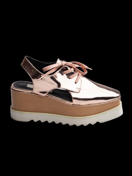good stella mccartney orange lacquer platform shoes size 40