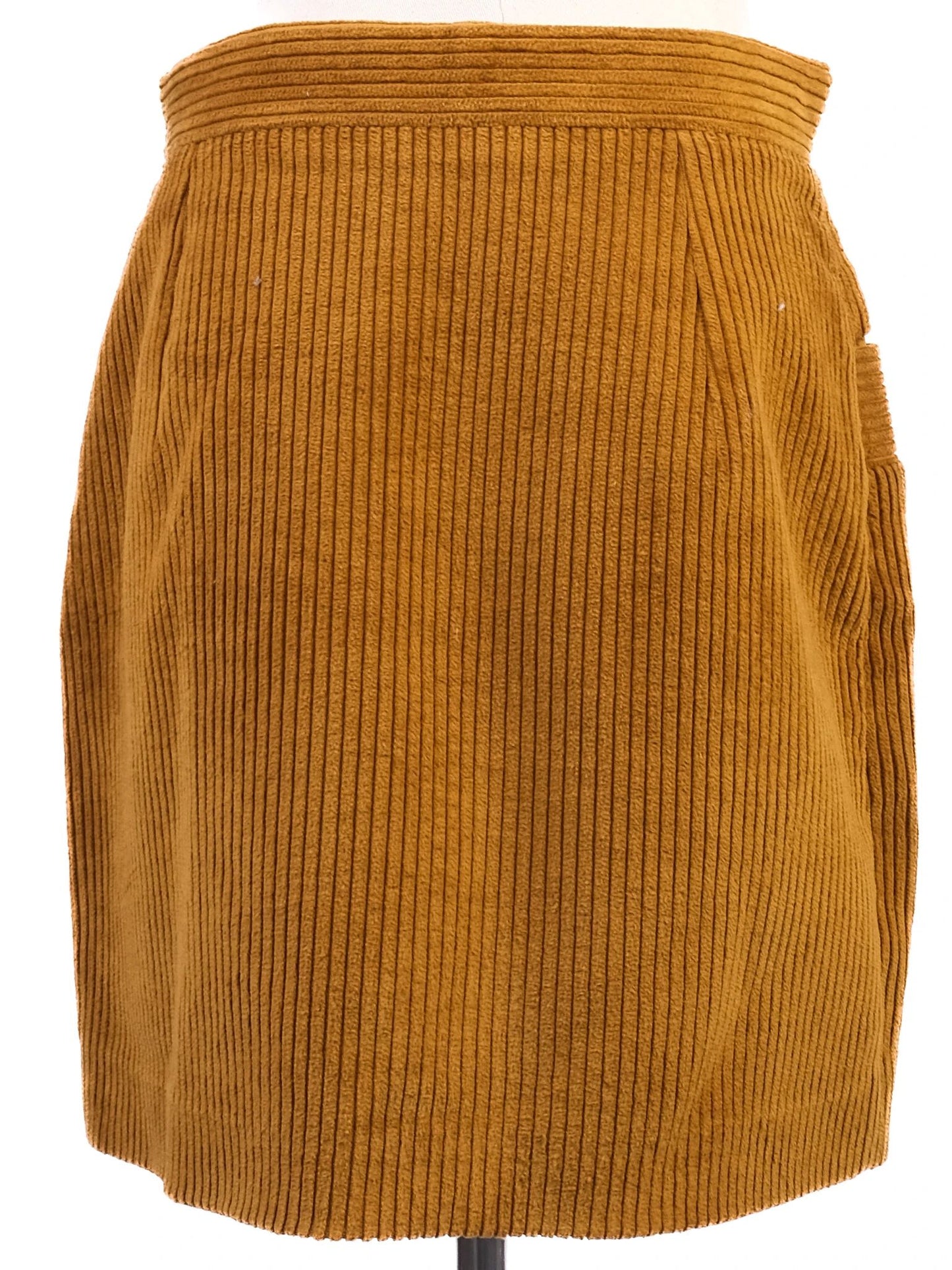 excellent sandro orange polyester skirt size m knee-length