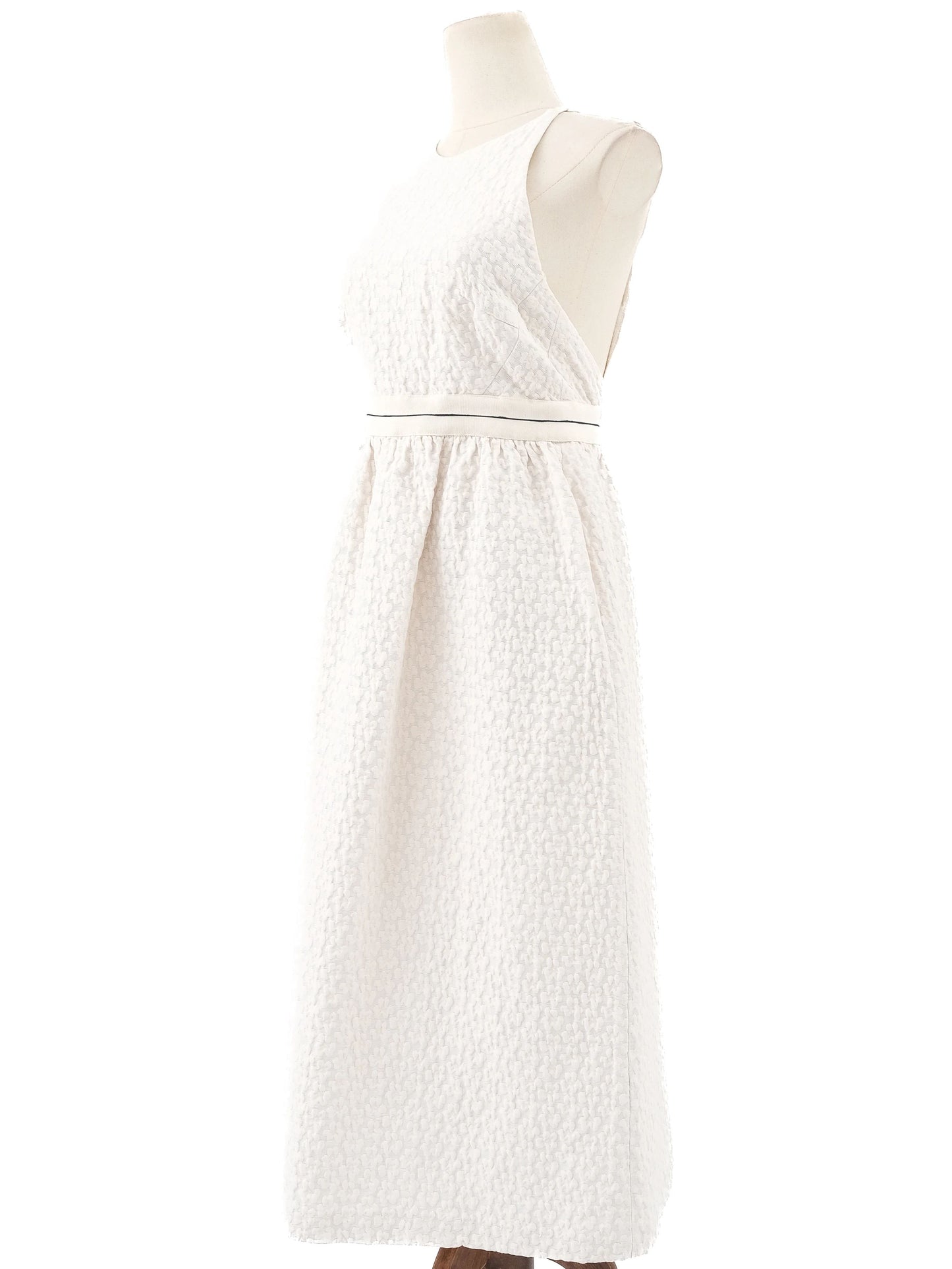 excellent tara jarmon white viscose sleeveless dress size m